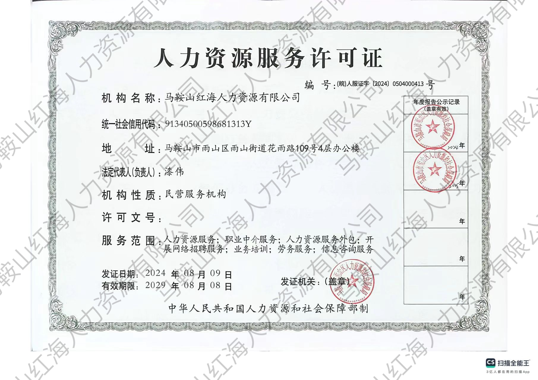 人力资源服务许可证